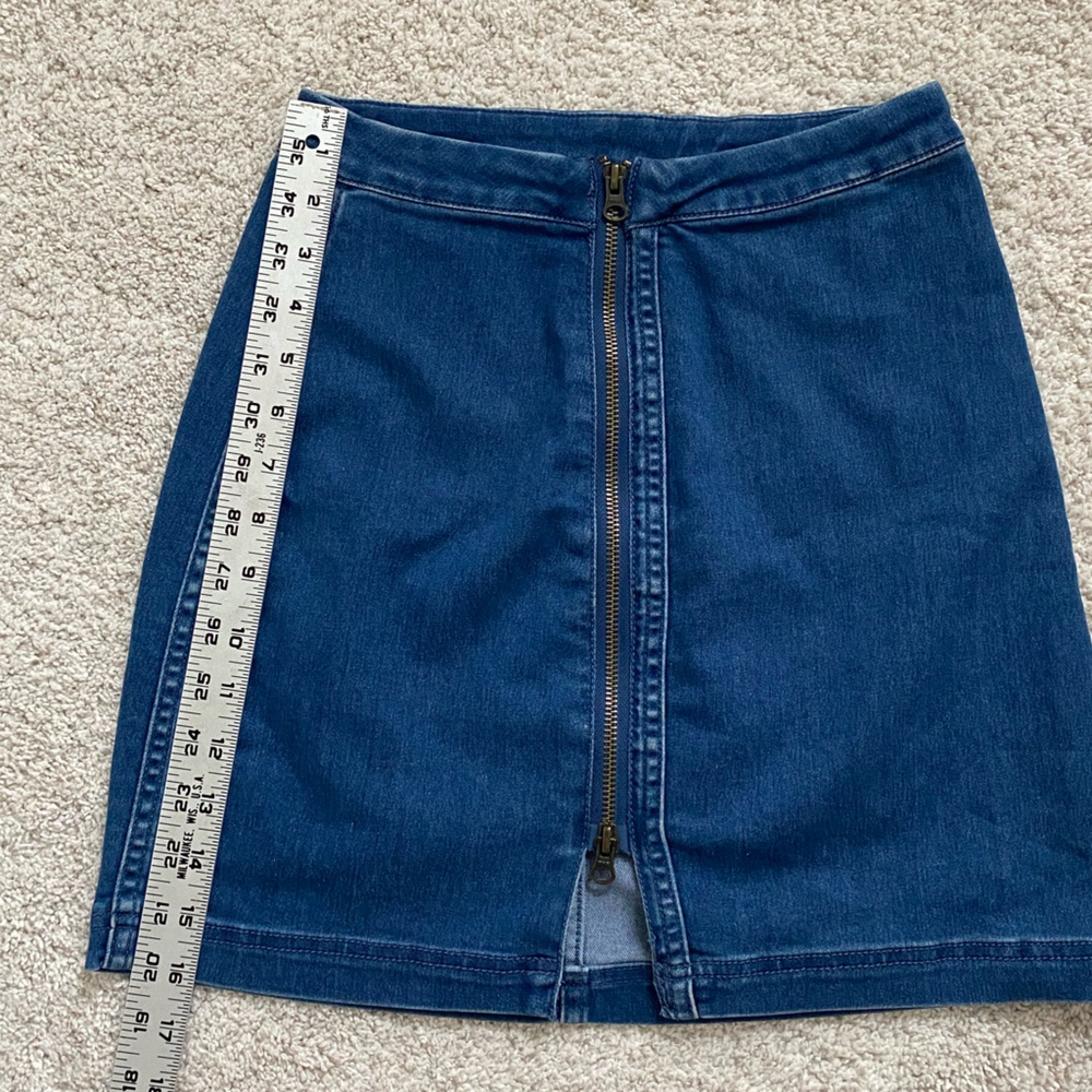 Free People Denim Zip-Front Skirt - Picture 8 of 8